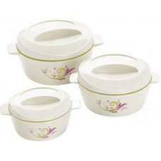 Deals, Discounts & Offers on Home Appliances - Cello Alpha Insulated Pack of 3 Casserole Set