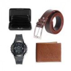 Deals, Discounts & Offers on Accessories - Mango People Combo of Digital Watch,Belt,Wallet and Cardholder