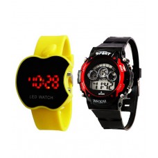 Deals, Discounts & Offers on Baby & Kids - Gentax Retail Yellow Rubber Digital Sports Watch - Pack of 2