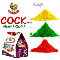 Deals, Discounts & Offers on Home Decor & Festive Needs - ShaRivz Herbal Gulal - Cock Brand - 3 Packets