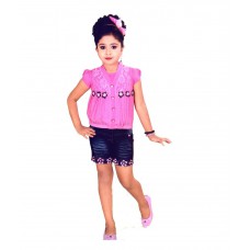 Deals, Discounts & Offers on Baby & Kids - Baby Partywear Pink Top With Net Jacket And Denim Pant