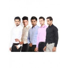 Deals, Discounts & Offers on Men Clothing - Combo of 5 Slim Fit Formal Shirts for Men
