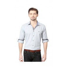 Deals, Discounts & Offers on Men Clothing - Van Heusen Blue Cotton Slim Fit Casual Shirt