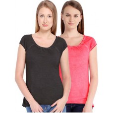 Deals, Discounts & Offers on Women Clothing - Espresso Casual Short Sleeve Solid Women's Top