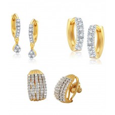 Deals, Discounts & Offers on Earings and Necklace - Jewels Galaxy Precious Collection Of Fancy Ad Bali Earrings - Combo Of 3