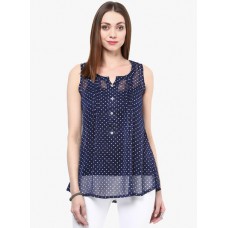 Deals, Discounts & Offers on Women Clothing - Shwetna Blue Printed Blouse