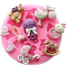Deals, Discounts & Offers on Food and Health - Silicone Clay Chocolate Soap Mold For Baby Shower Fondant Cake Decor Pink