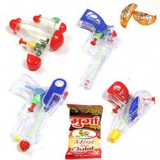 Deals, Discounts & Offers on Home Decor & Festive Needs - Set of 4 Transparent Water Guns Double Set with Holi Gujiya Sweets