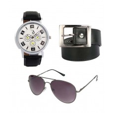 Deals, Discounts & Offers on Men - Anno Dominii Men Watch With Belt And Sunglass