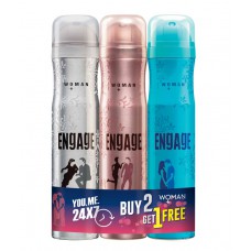 Deals, Discounts & Offers on Health & Personal Care - Engage Woman Combo Deo Buy 2 Get 1 Free