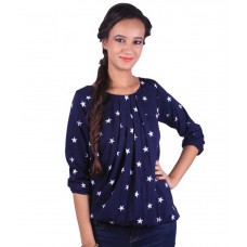 Deals, Discounts & Offers on Women Clothing - F-image Blue Poly Crepe Tops