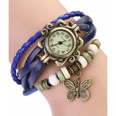 Deals, Discounts & Offers on Women - Pourni Blue Vintage Weave Wrap Bracelet Wrist Watch
