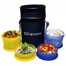 Deals, Discounts & Offers on Accessories - Oliveware Smart Lunch Bag With 2 Big And 2 Small Containers