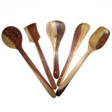 Deals, Discounts & Offers on Home & Kitchen - Wooden Skimmers Set of 5 Pcs offer