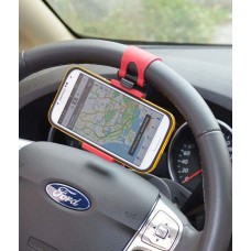 Deals, Discounts & Offers on Car & Bike Accessories - Steering Mount - Black & Red Car Mobile Holder