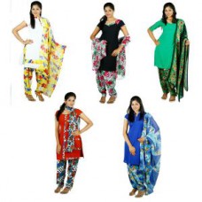 Deals, Discounts & Offers on Women Clothing - Navkar Set Of 5 Unstiched Dress Material
