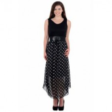 Deals, Discounts & Offers on Women Clothing - Flat 83% off on Kalki Black Polka Dotted Dress