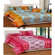 Deals, Discounts & Offers on Home Appliances - Indianonlinemall Cotton 2 Double Bedsheet With 4 Pillow Covers