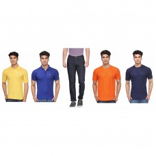 Deals, Discounts & Offers on Men Clothing - Rico Sordi Mens Combo of Jeans with 4 T-shirts