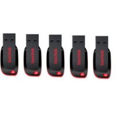 Deals, Discounts & Offers on Computers & Peripherals - Pack Of 5 Sandisk Cruzer Blade 16 GB Pen Drive