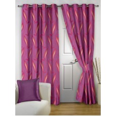 Deals, Discounts & Offers on Home Decor & Festive Needs - Story @ Home Polyester Maroon Printed Eyelet Door Curtain