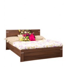 Deals, Discounts & Offers on Furniture - Solitaire King Bed without Box Storage in Acacia Dark Matt Finish