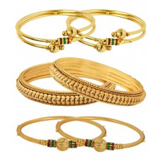 Deals, Discounts & Offers on Women - Jewels Galaxy Combo of 3 Gold Plated Meenakari Bangle Sets