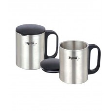 Deals, Discounts & Offers on Home & Kitchen - Pigeon Set of 2 Stainless Steel Coffee Mugs