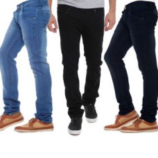 Deals, Discounts & Offers on Men Clothing - STYLOX Pack of 3 Black and Blue Straight Fit Mens Jeans
