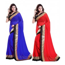 Deals, Discounts & Offers on Women Clothing - Sukuma Designer 2pc Saree Combo