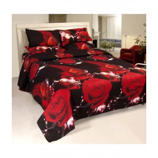 Deals, Discounts & Offers on Home Decor & Festive Needs - 3D Floral Double Bedsheets With 2 Pillow Covers