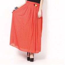 Deals, Discounts & Offers on Women Clothing - Shoppertree Solid Women's Straight Orange Skirt