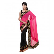 Deals, Discounts & Offers on Women Clothing - Flat 77% off on We Desi Pink Georgette Saree
