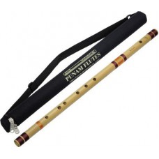 Deals, Discounts & Offers on Entertainment - Punam Flutes E Natural Base Bamboo Flute Bansuri Left Hand Player with Free Carry Case
