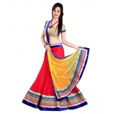 Deals, Discounts & Offers on Women Clothing - Anu Clothing Red Net Lehenga