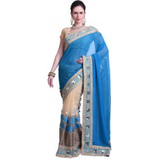 Deals, Discounts & Offers on Women Clothing - Chirag Sarees Embellished Fashion Synthetic Georgette Sari