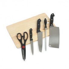 Deals, Discounts & Offers on Home & Kitchen - 6 pcs Knife Set With Wooden Chopping Board