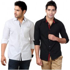Deals, Discounts & Offers on Men Clothing - Suspense Men's Solid Casual Shirt - Pack of 2