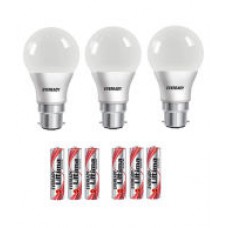 Deals, Discounts & Offers on Home & Kitchen - Eveready 7W LED Bulbs with Free 6 Pc Eveready Ultima Alkaline AAA Battery