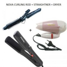 Deals, Discounts & Offers on Health & Personal Care - Nova Trio - Curling Rod Hair Dryer Straightner