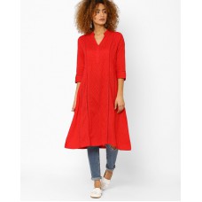 Deals, Discounts & Offers on Women Clothing - Flat 15% off on A-Line Kurta With Ladder Detailing