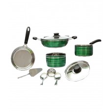 Deals, Discounts & Offers on Cookware - Ideale GREEN HTR 10 pcs Cookware Set at 53% offer