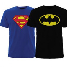 Deals, Discounts & Offers on Men Clothing - Superman and Batmen T Shirt Combo at 75% offer