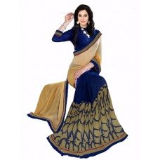 Deals, Discounts & Offers on Women Clothing - ISHIN Georgette Cream Printed Saree at 77% offer