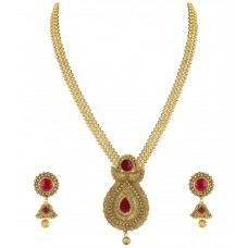 Deals, Discounts & Offers on Earings and Necklace - Zaveri Pearls Gold Non-Precious Metal Pendant Necklace at 69% offer
