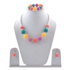 Deals, Discounts & Offers on Baby & Kids - Miss Diva Beaded Necklace, Bracelet & Earrings Set at 38% offer