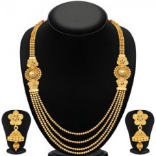 Deals, Discounts & Offers on Earings and Necklace - Sukkhi Stylish Jalebi 4 String Necklace Set at 90% offer