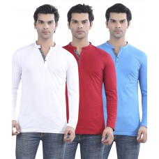 Deals, Discounts & Offers on Men Clothing - Maniac Multicolour Cotton Pack Of 3 T-shirt at 71% offer