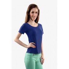 Deals, Discounts & Offers on Women Clothing - Womens Cobalt Short Sleeve Crop Tops at 50% offer