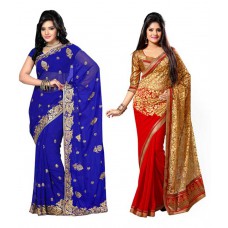 Deals, Discounts & Offers on Women Clothing - Flat 75% off on K.C. Georgette Saree 